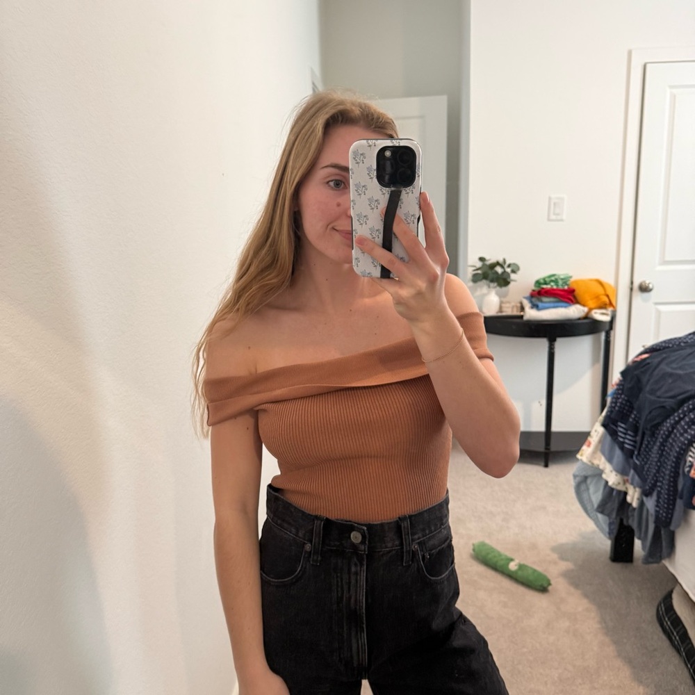 Small Kendall & Kylie Tan Knit Top